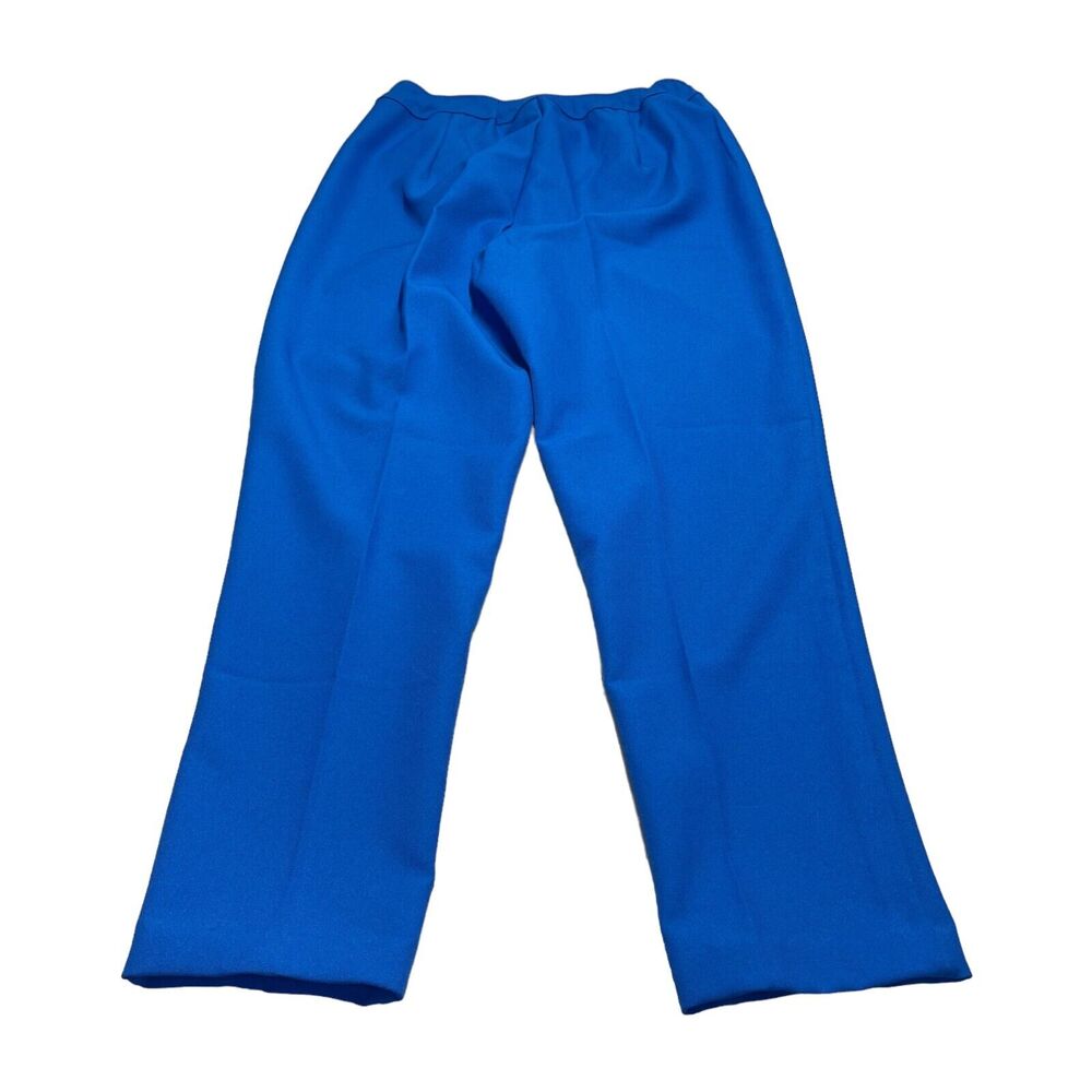 Bend Over Pants Women's 12W Blue 100% Polyester Classic Mid-Rise Straight Leg - Picture 2 of 6